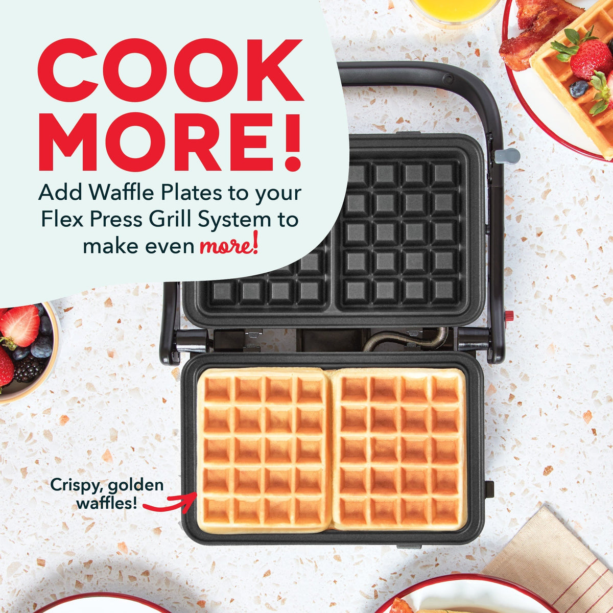 Flex Press Grill System 2pc Plate Pack Waffle
