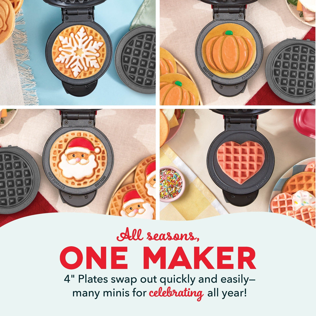 MultiMaker® Mini System with Removable Plates: Waffle & Griddle